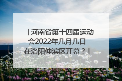 河南省第十四届运动会2022年几月几日在洛阳伸滨区开幕？
