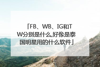 FB、WB、IG和TW分别是什么,好像是泰国明星用的什么软件